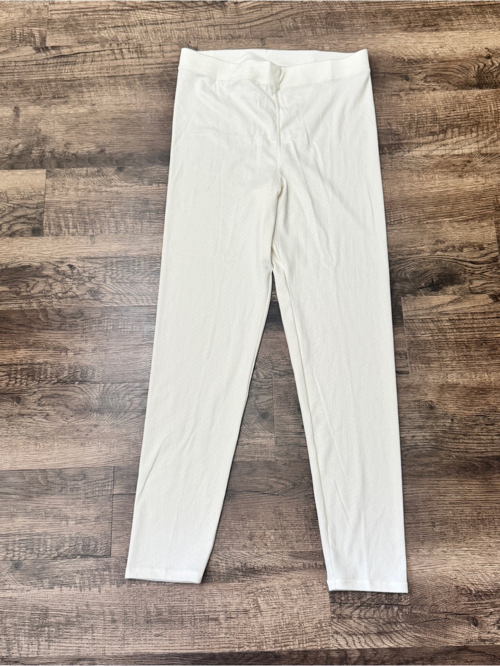 Cuddl Duds Warm Essentials Light Cream Ribbed Top